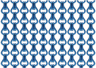 Dekoracja ogniwa łańcucha ze stopu aluminium Siatka druciana Zasłona w kolorze niebieskim
