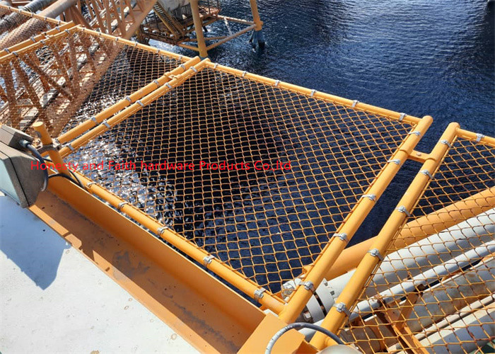Ogrodzenie żółtego łańcucha typu Helideck Net Diamond Offshore Oil Installation