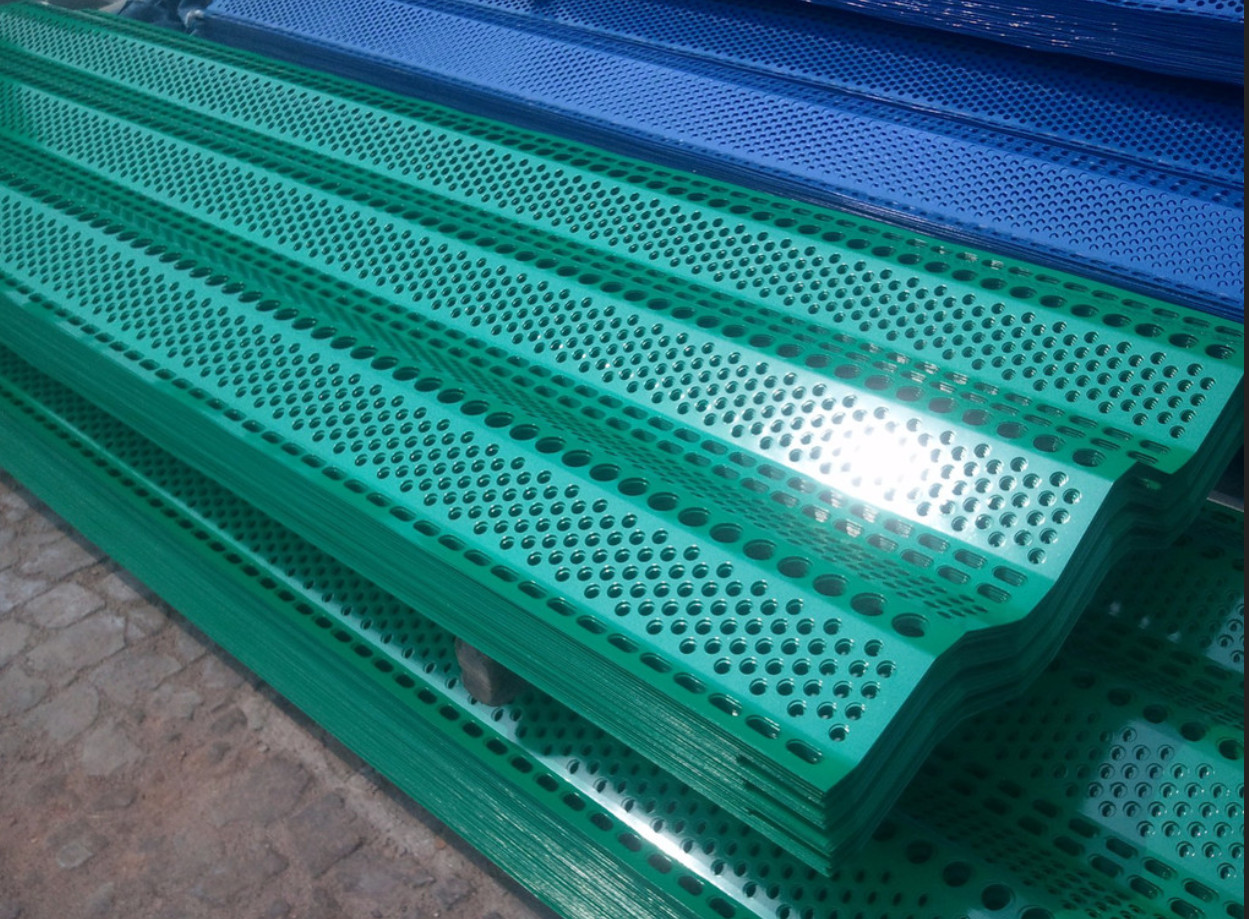 Kolorowe stalowe panele ogrodzeniowe, siatka przeciwpyłowa