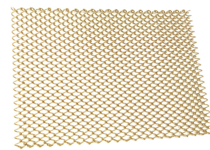 Przegroda z metalowej siatki w kolorze mosiądzu 2 mm Dekoracyjna siatka druciana