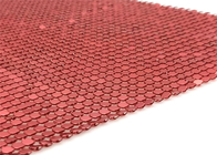 Czerwony okrągły kształt 6 mm ozdobne cekiny z siatki drucianej Metal