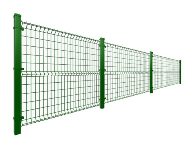 Niestandardowe 3D 3-krotnie powlekane plastikiem panele ogrodzeniowe z drutu, kolor zielony