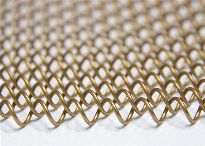 Złote elastyczne łańcuszki metalowe 8x8mm dekoracyjne zasłony z siatki drucianej